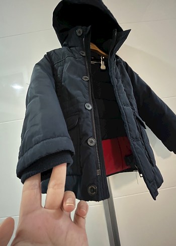 Tommy Lacivert Kapüşonlu Erkek Çocuk mont - Görsel 6