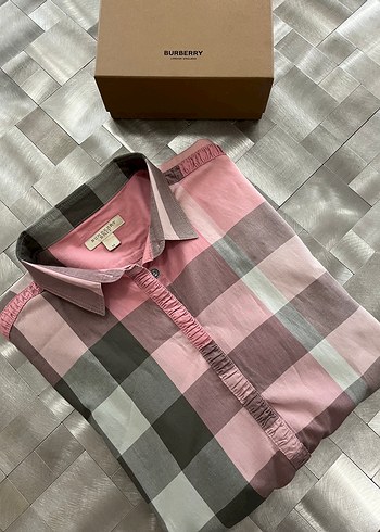 Burberry Pembe Ekose Gomlek