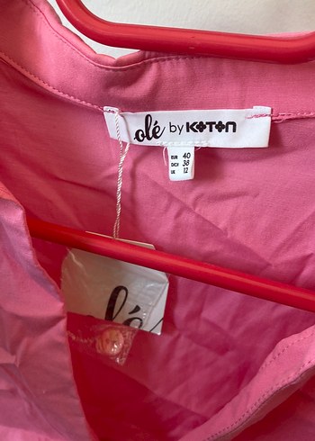 Pembe V Yaka Bağcıklı Mini Gömlek - Görsel 3