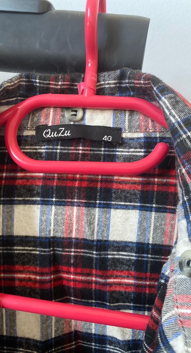 Kareli Uzun Kollu Rahat Kesim Kadın Gömlek - Görsel 3