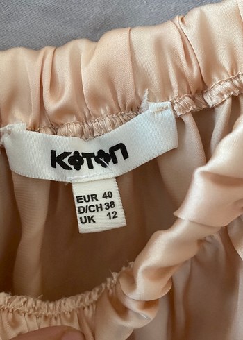 Bej Parlak saten büzgülü lastikli crop - Görsel 6