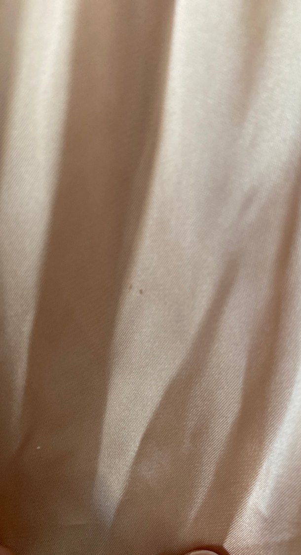 Bej Parlak saten büzgülü lastikli crop - Görsel 4