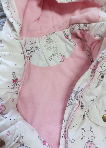 Kız Çocuk Kapüşonlu Fermuarlı Pembe Yelek - Görsel 2