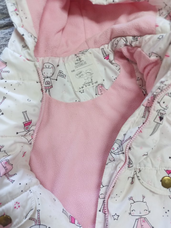 Kız Çocuk Kapüşonlu Fermuarlı Pembe Yelek - Görsel 2