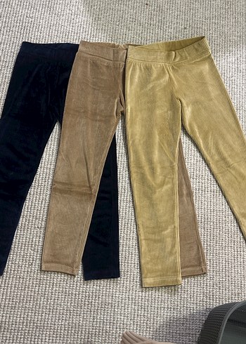 Çocuk Süet Koyu Kahverengi Midi Tayt - Görsel 2