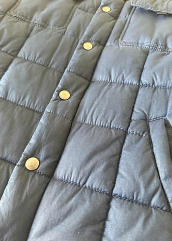 Düğmeli Erkek Lacivert Denim Mont - Görsel 6