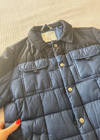 Düğmeli Erkek Lacivert Denim Mont - Görsel 2