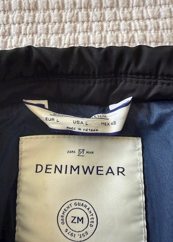 Düğmeli Erkek Lacivert Denim Mont - Görsel 4