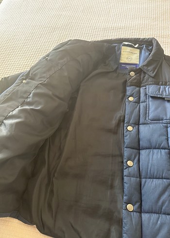 Düğmeli Erkek Lacivert Denim Mont - Görsel 5