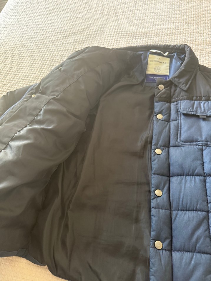 Düğmeli Erkek Lacivert Denim Mont - Görsel 5