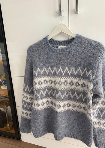 Mango Çocuk Bohem Gri Örgü Kadın Kazak - Görsel 2