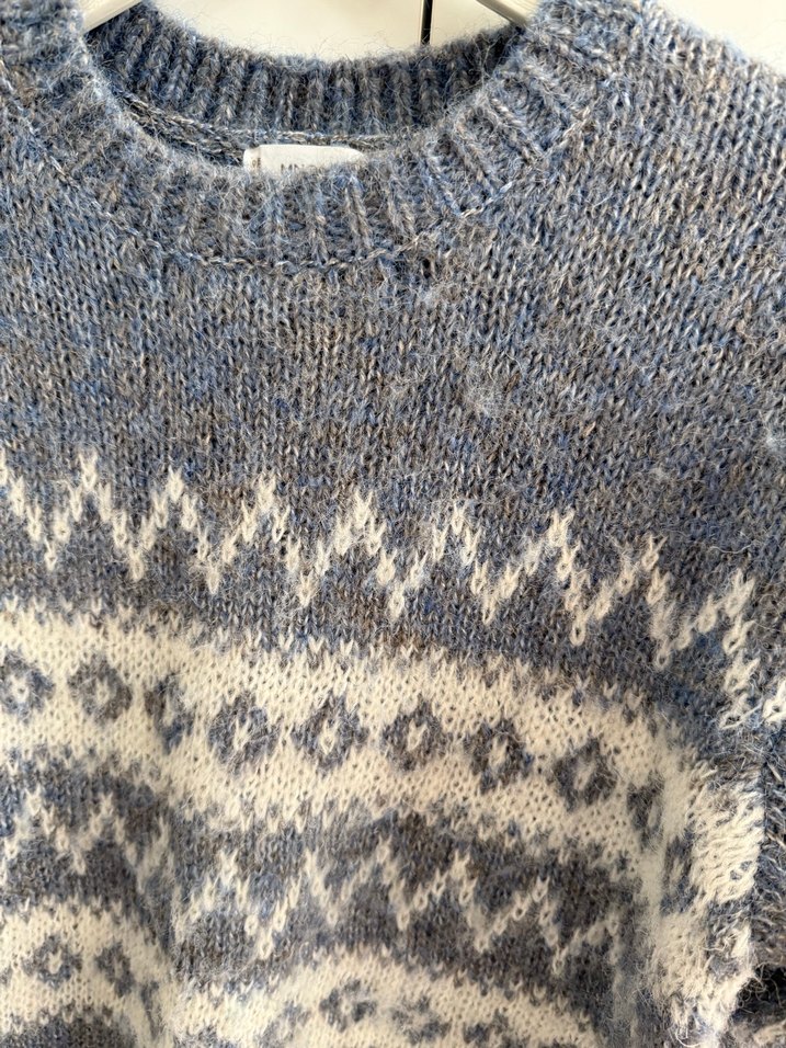 Mango Çocuk Bohem Gri Örgü Kadın Kazak - Görsel 3