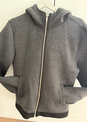 Erkek Zara Marka Gri Fermuarlı Sweatshirt - Görsel 3