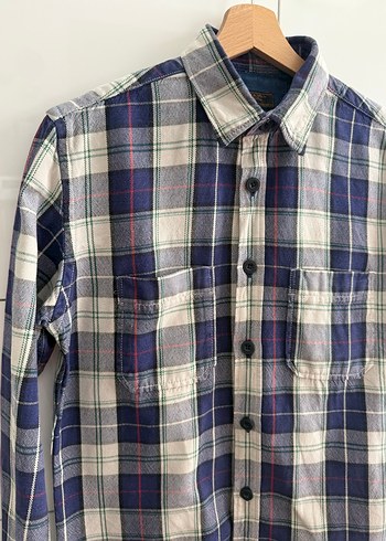 Erkek Zara  Gri Mavi Kareli Uzun Kollu Gömlek - Görsel 3