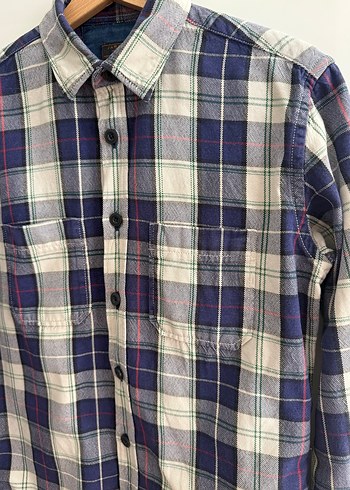 Erkek Zara  Gri Mavi Kareli Uzun Kollu Gömlek - Görsel 4