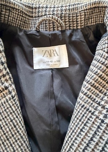 Erkek Çocuk Gri Kareli Yün Kaban - Görsel 3