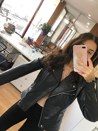 Zara siyah deri ceket