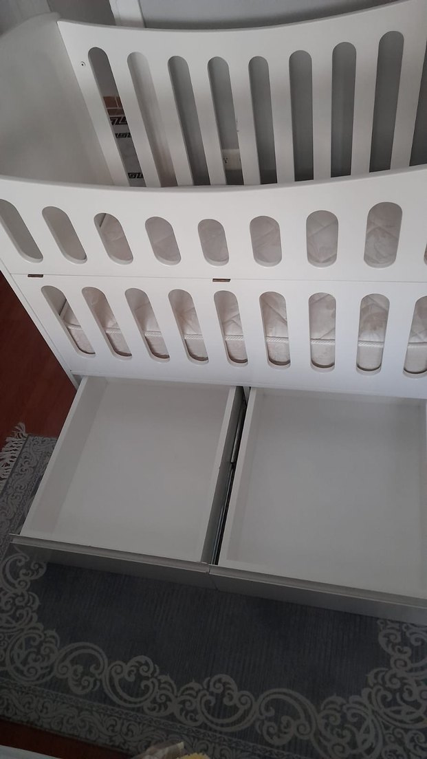 Beyaz Bebek Beşiği ve Sepeti - Görsel 3