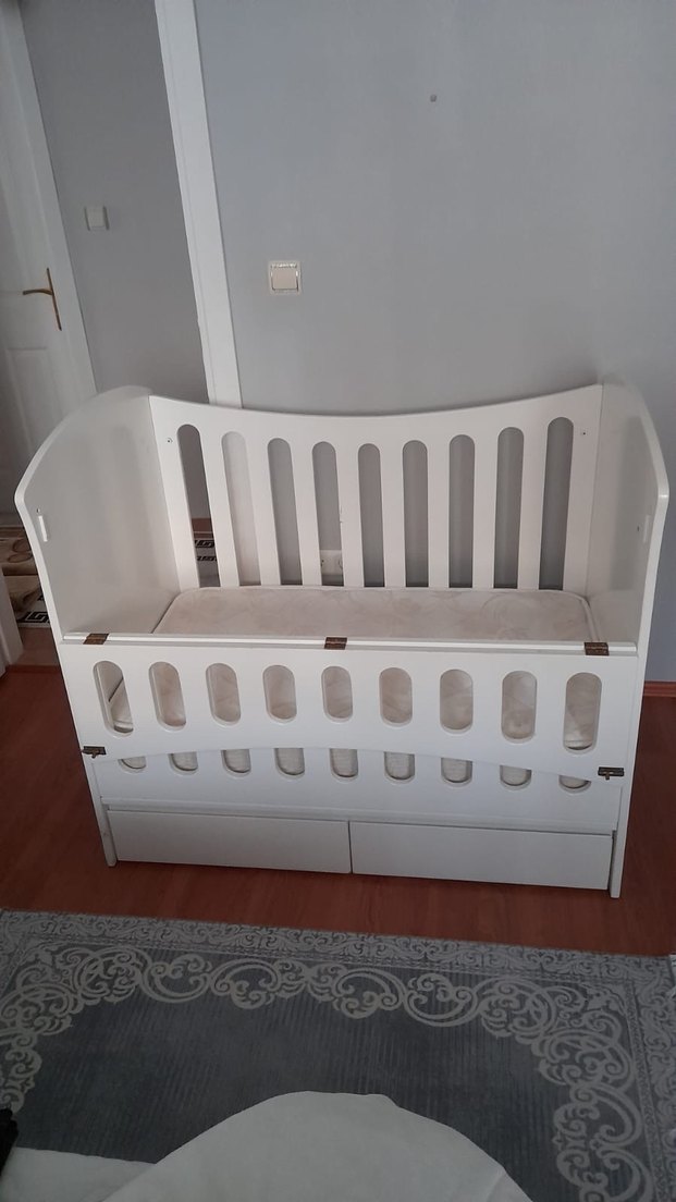 Beyaz Bebek Beşiği ve Sepeti - Görsel 5