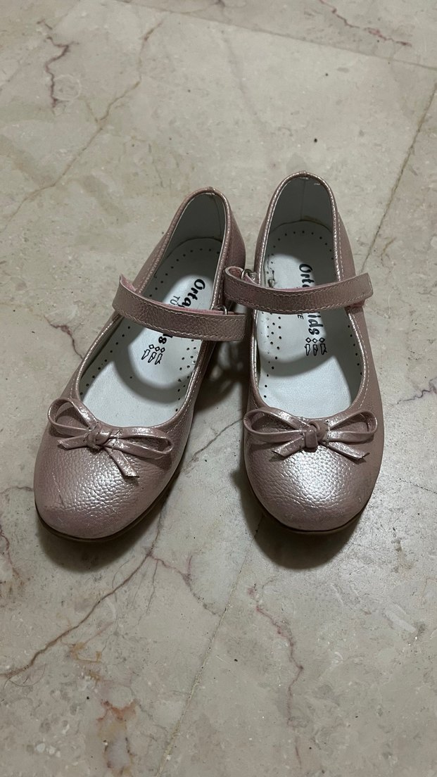 Klasik Kemerli Bej Kız Babet Ayakkabı - Görsel 4