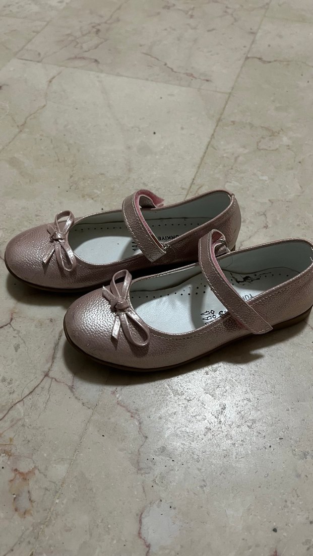 Klasik Kemerli Bej Kız Babet Ayakkabı - Görsel 2