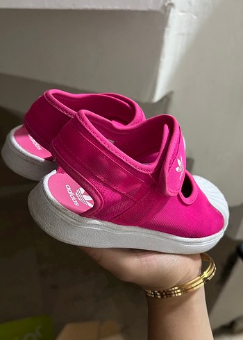 Kız Çocuk Pembe Adidas Cırtlı Terlik - Görsel 2