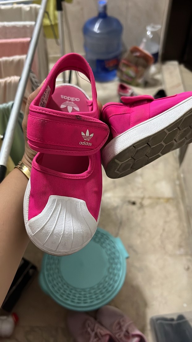 Kız Çocuk Pembe Adidas Cırtlı Terlik - Görsel 3