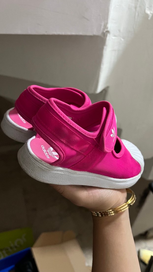 Kız Çocuk Pembe Adidas Cırtlı Terlik - Görsel 2