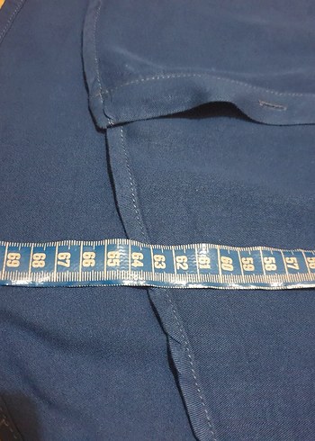 42 Beden Düğmeli Koyu Mavi Kolsuz mavi Gömlek