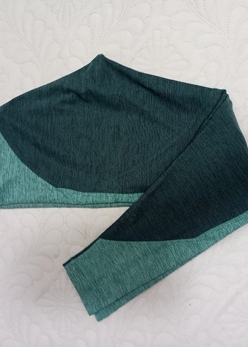 xs Beden yeşil Renk Gri-Yeşil Pilili Spor Kadın Tayt