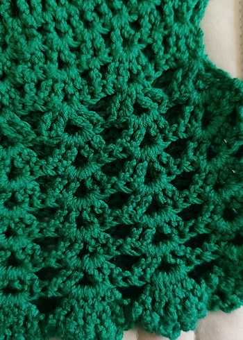 Kız Çocuk Yeşil Örgü Bolero - Görsel 2