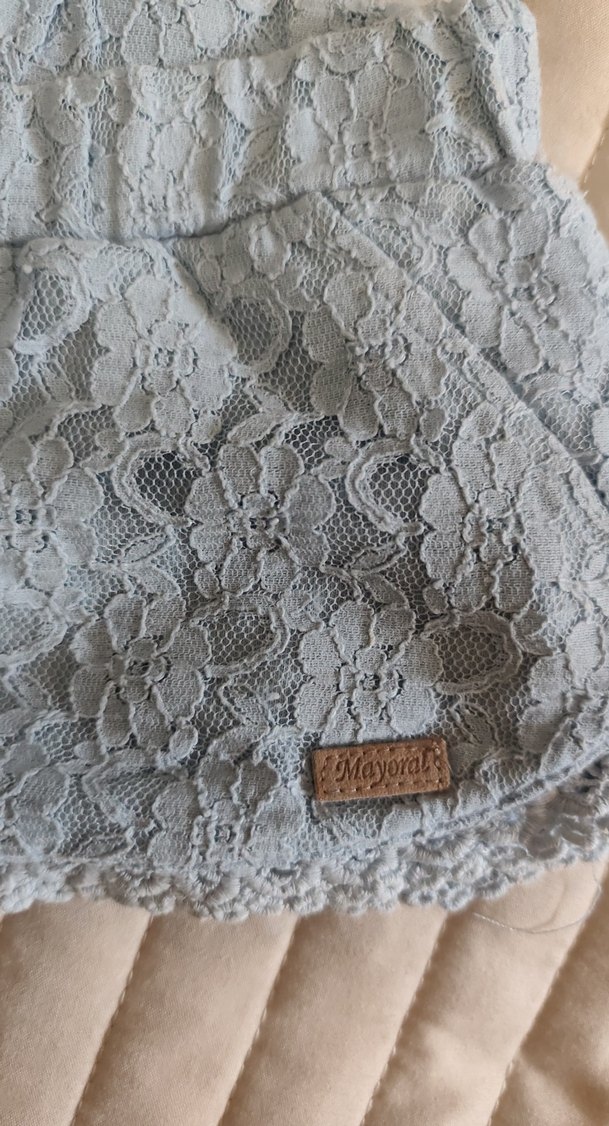 Dantel Detaylı Mavi Mini Şort - Görsel 2