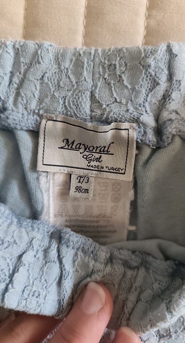 Dantel Detaylı Mavi Mini Şort - Görsel 3