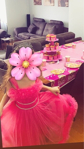 9 Yaş Beden pembe Renk Pembe kız abiye