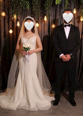 Zarif İşlemeli Balık Model Gelinlik - Görsel 4