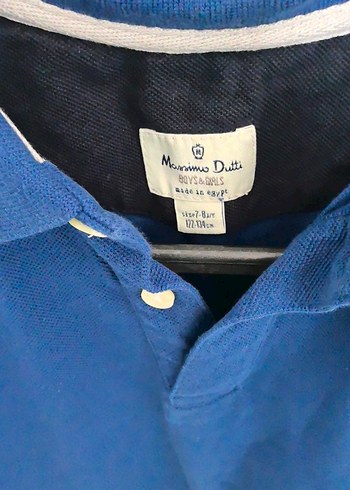 7 Yaş Beden Erkek Çocuk Lacivert Kısa Kollu Denim Polo Tişört