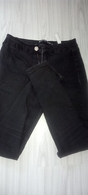 Denim&Co Kot likralı siyah pantolon 