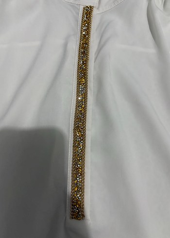 Zincir Detaylı Beyaz cocuk Gömlek - Görsel 6