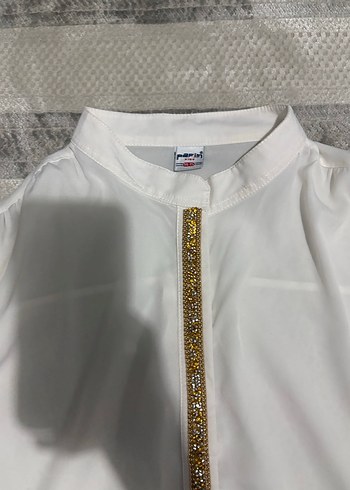 Zincir Detaylı Beyaz cocuk Gömlek - Görsel 2