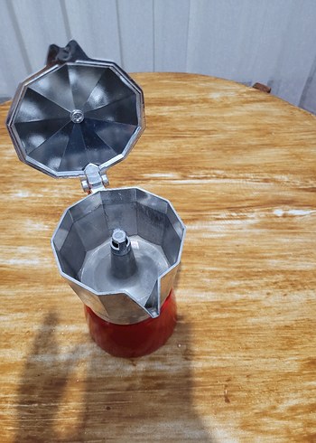 Kırmızı Kulplu Renkli Moka Pot - Görsel 3
