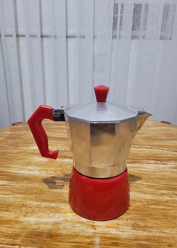 Kırmızı Kulplu Renkli Moka Pot - Görsel 5