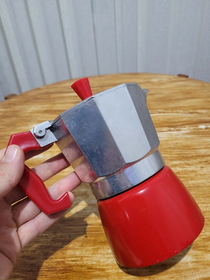 Kırmızı Kulplu Renkli Moka Pot - Görsel 2
