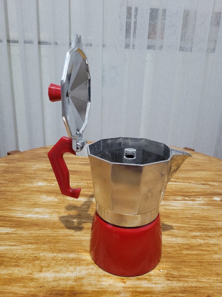 Kırmızı Kulplu Renkli Moka Pot - Görsel 4