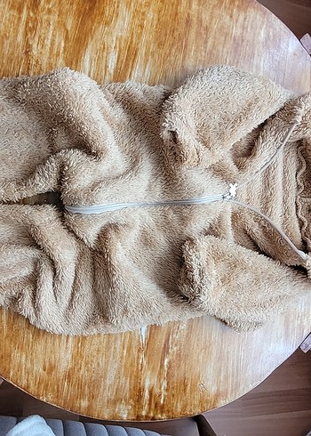 Bej Kürklü Bebek Tulumu - Görsel 4