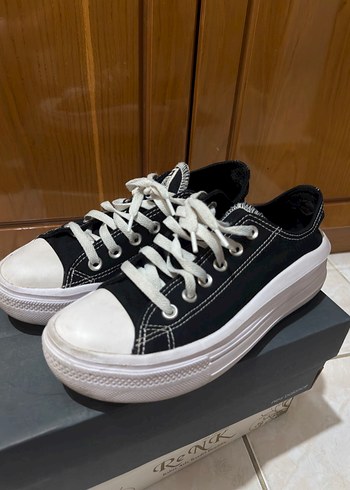 Siyah Beyaz Düz Tabanlı Kadın Spor Ayakkabı - Görsel 3