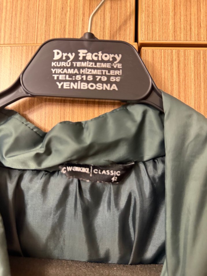 Düğmeli, Midi yeşilKadın Ceket - Görsel 3