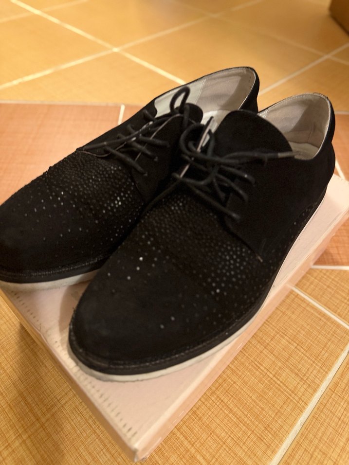 Siyah Süet Kadın Oxford Ayakkabı - Görsel 3