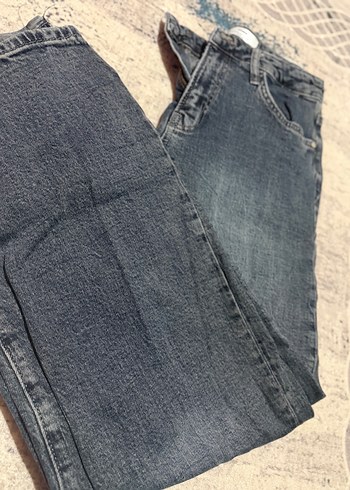 Gri Mavi Kadın Bol Kesim Denim Pantolon - Görsel 2