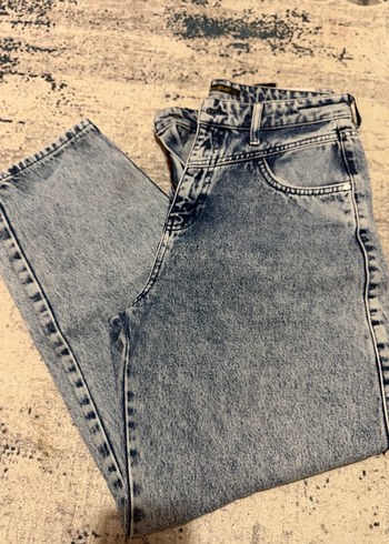 Kadın Mavi Gri Denim Bol Kesim Jean - Görsel 2