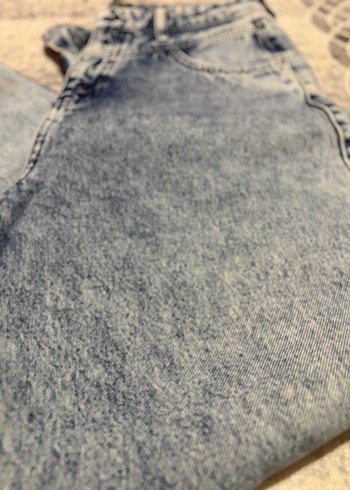 Kadın Mavi Gri Denim Bol Kesim Jean - Görsel 3